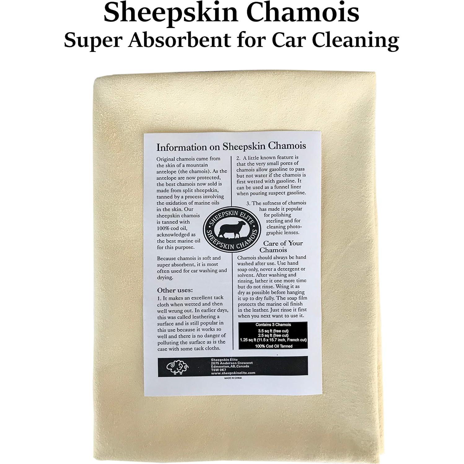 Paño de Secado Chamois SHEEPSKIN ELITE 7.25 m² Cuero Absorbente