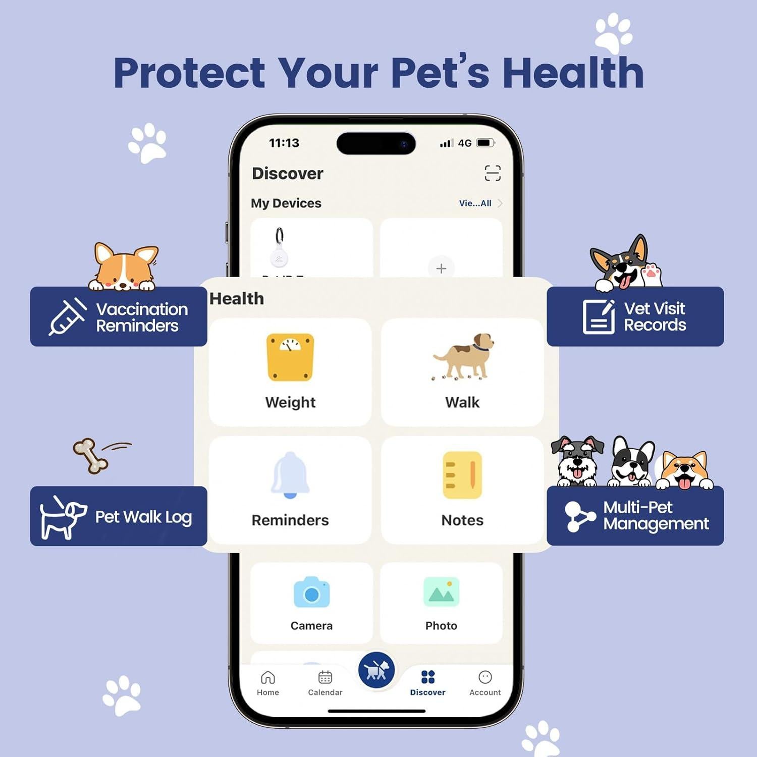 Dog ID Tag with QR Code & NFC, Silent Silicone Dog Name Tags Personalized for Pets- Scan QR for Instant Location Alert, Emergency Contact and Modifiable Pet Profile (Blue)