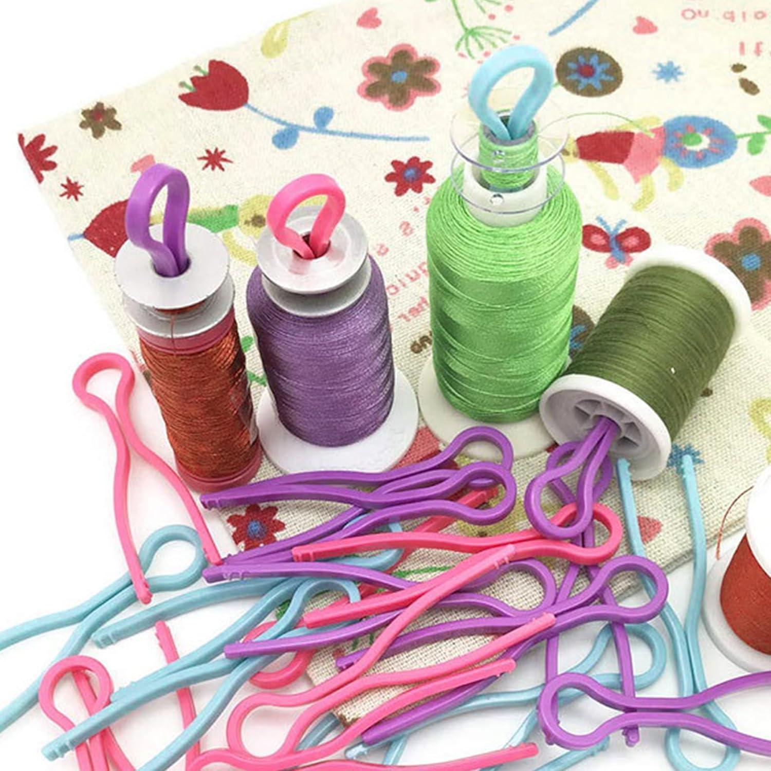 50 Sujetadores de Hilo LXLVOUEG en 6 Colores, Organizador de Bobinas
