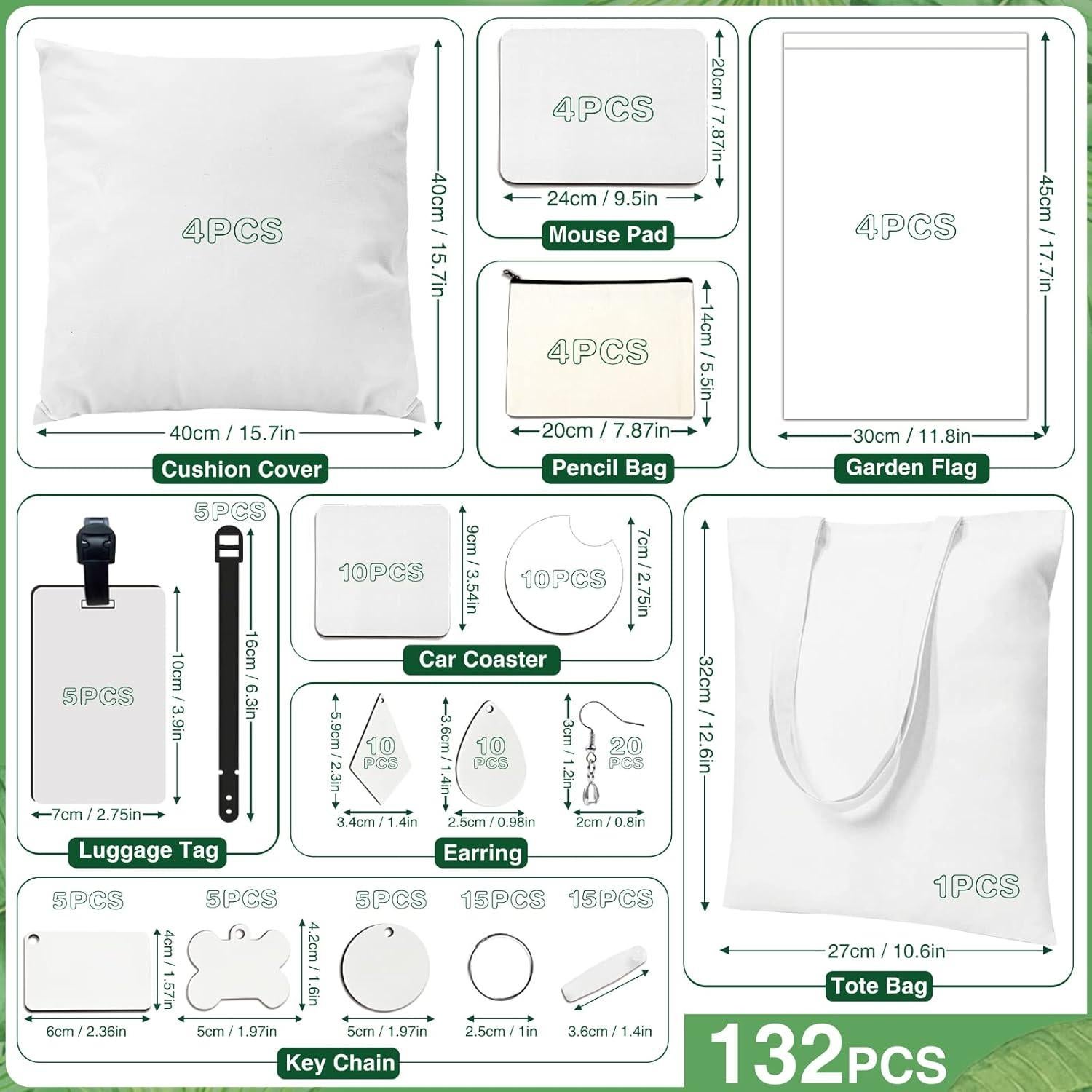 Kit de Sublimación NEOACT 132 Piezas para Manualidades DIY