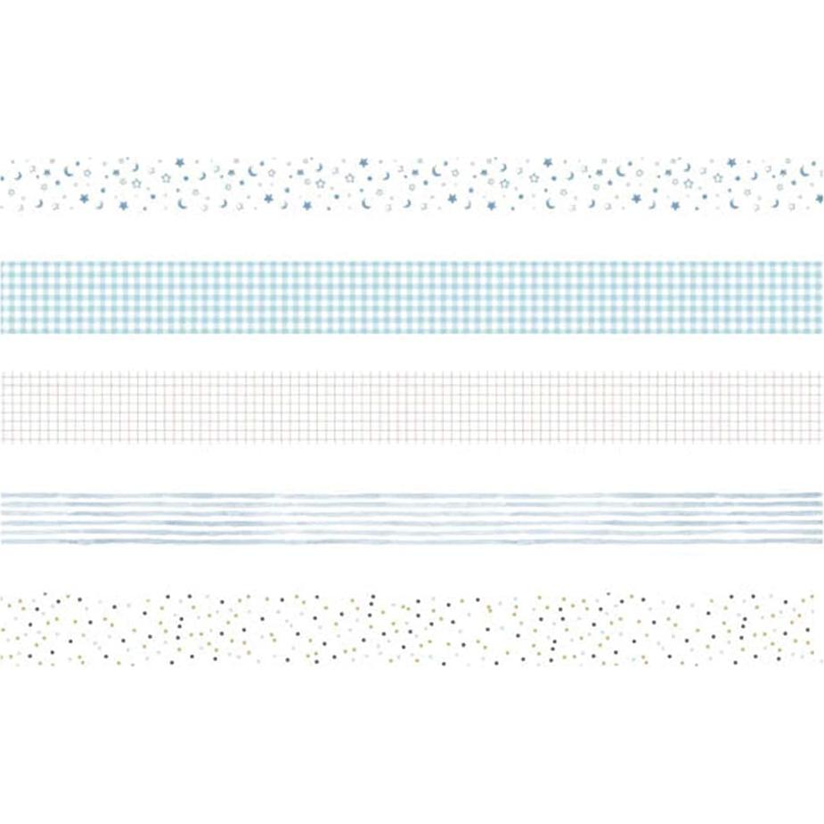 Conjunto de 5 Rollos de Cinta Washi YUBX Rocío Cian 10mm x 3m
