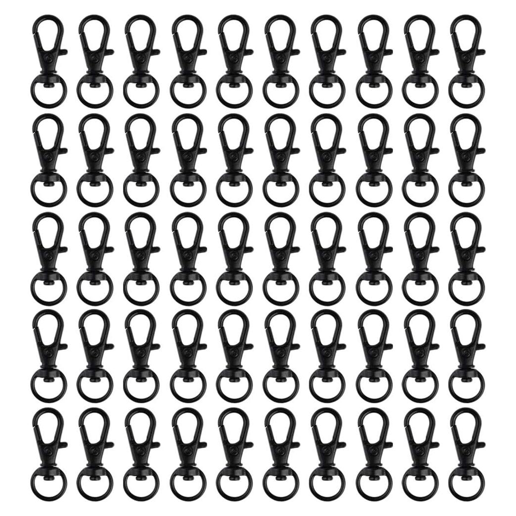 50 Ganchos Giratorios de Metal cnomg 32mm Negro Multiusos