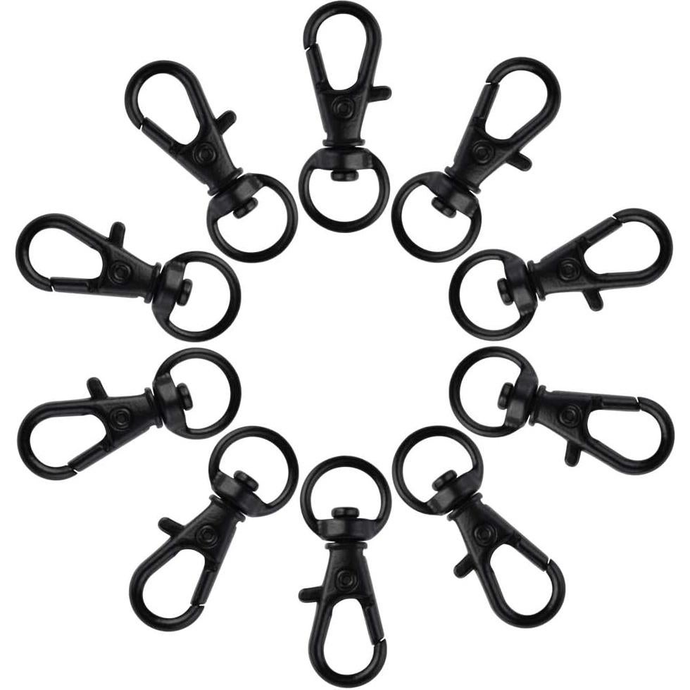 50 Ganchos Giratorios de Metal cnomg 32mm Negro Multiusos