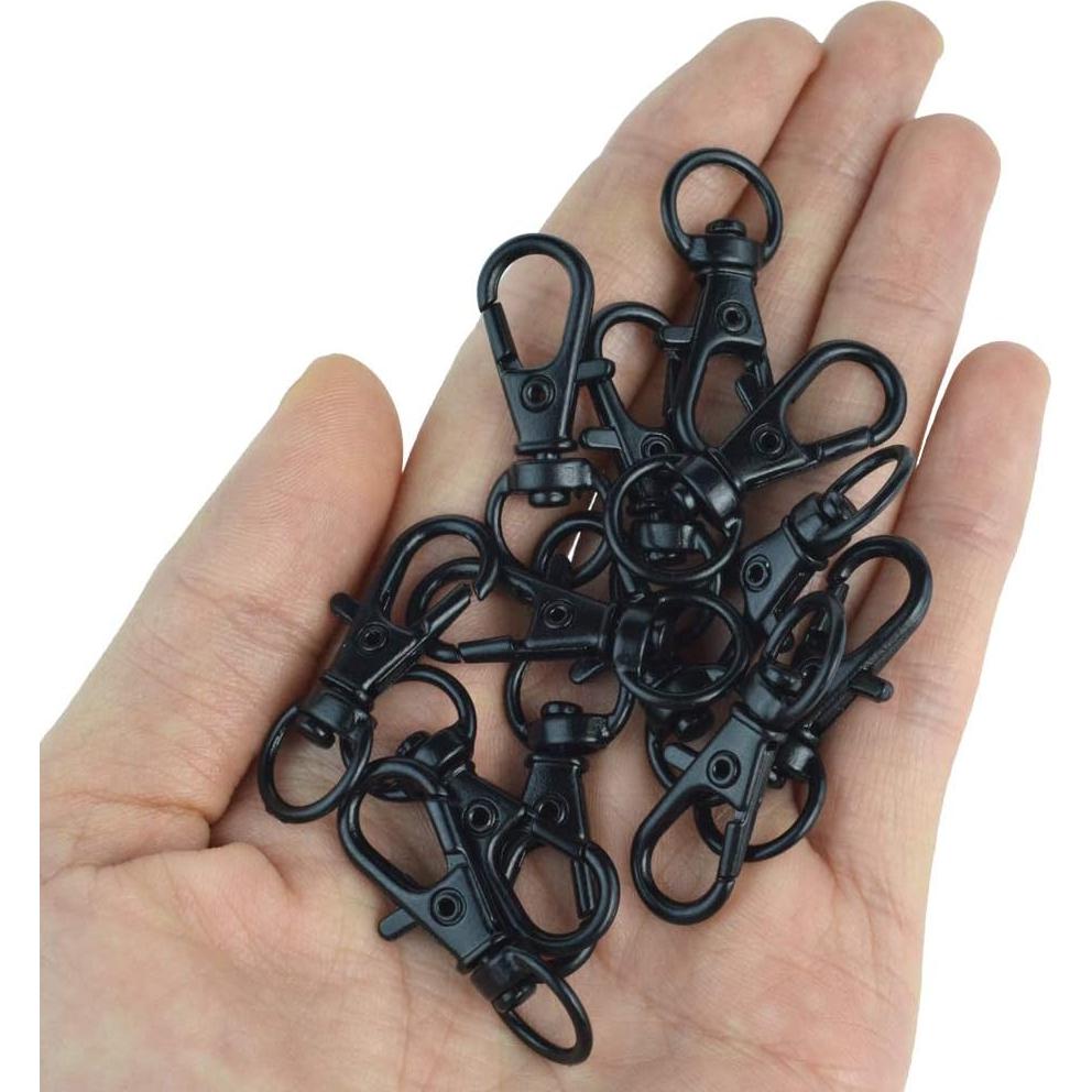 50 Ganchos Giratorios de Metal cnomg 32mm Negro Multiusos