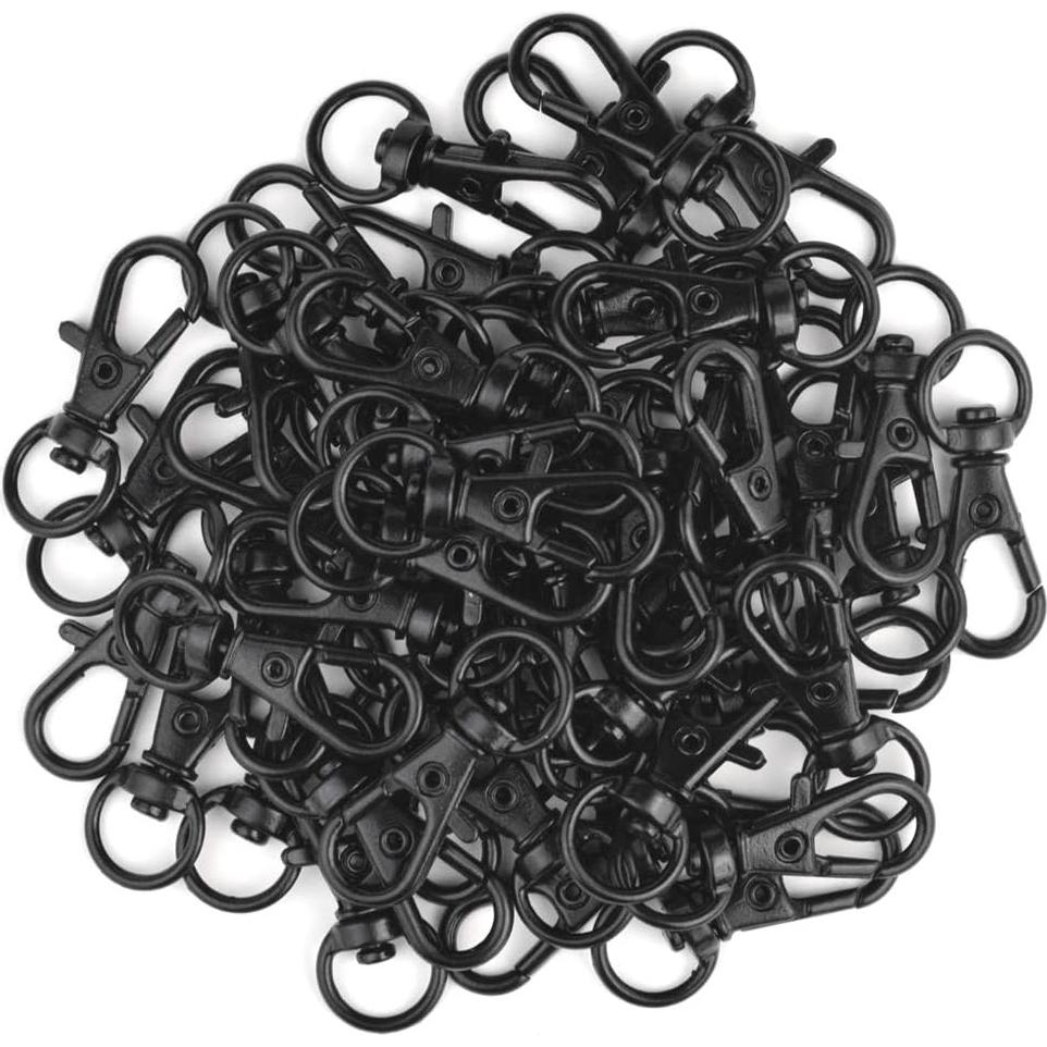 50 Ganchos Giratorios de Metal cnomg 32mm Negro Multiusos