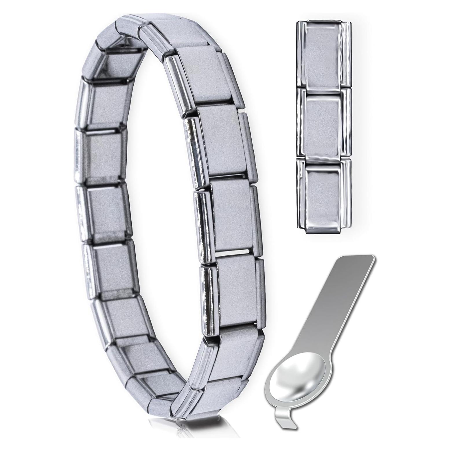 Pulsera de Encanto Italiana Fablinks de Acero Inoxidable 17.15 cm