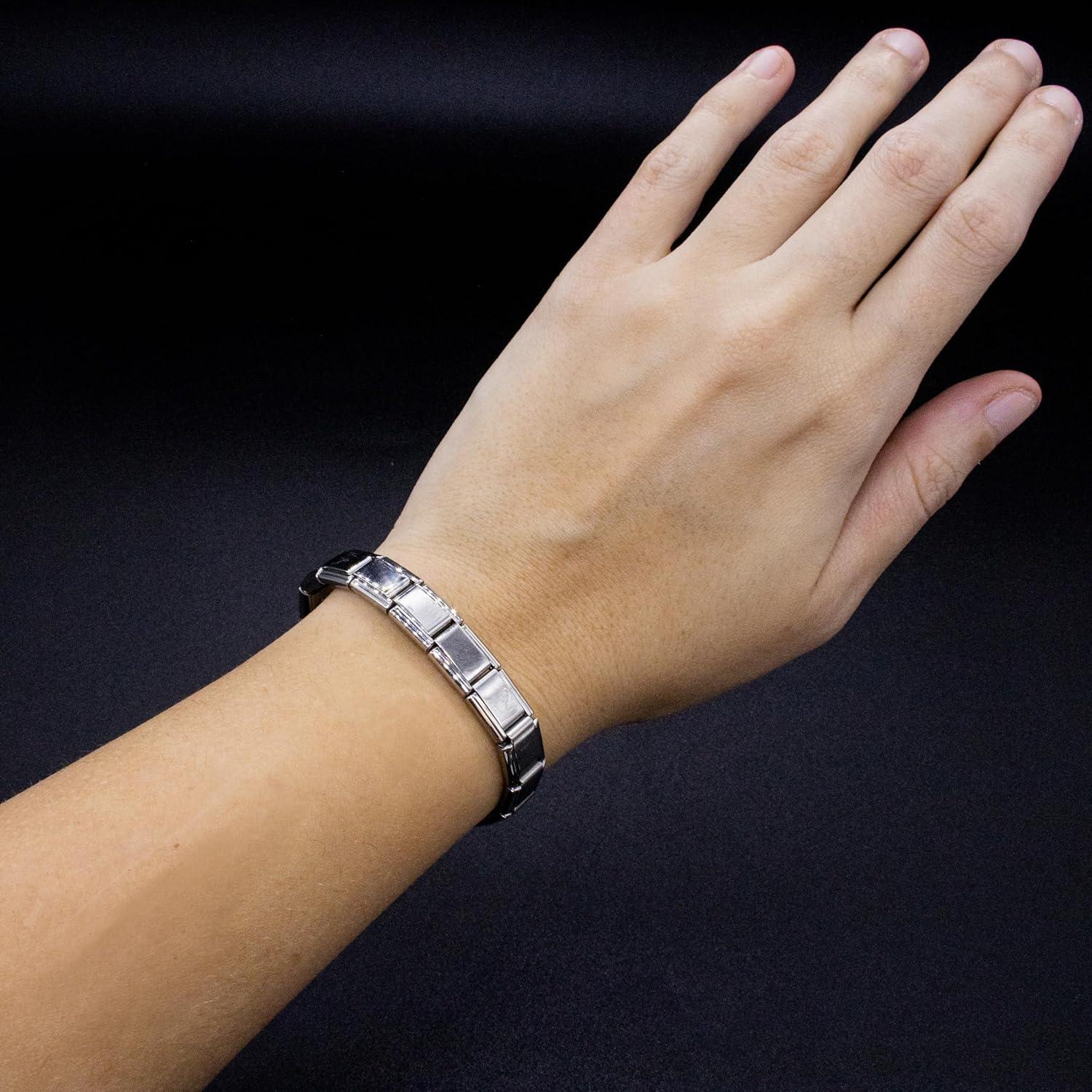 Pulsera de Encanto Italiana Fablinks de Acero Inoxidable 17.15 cm