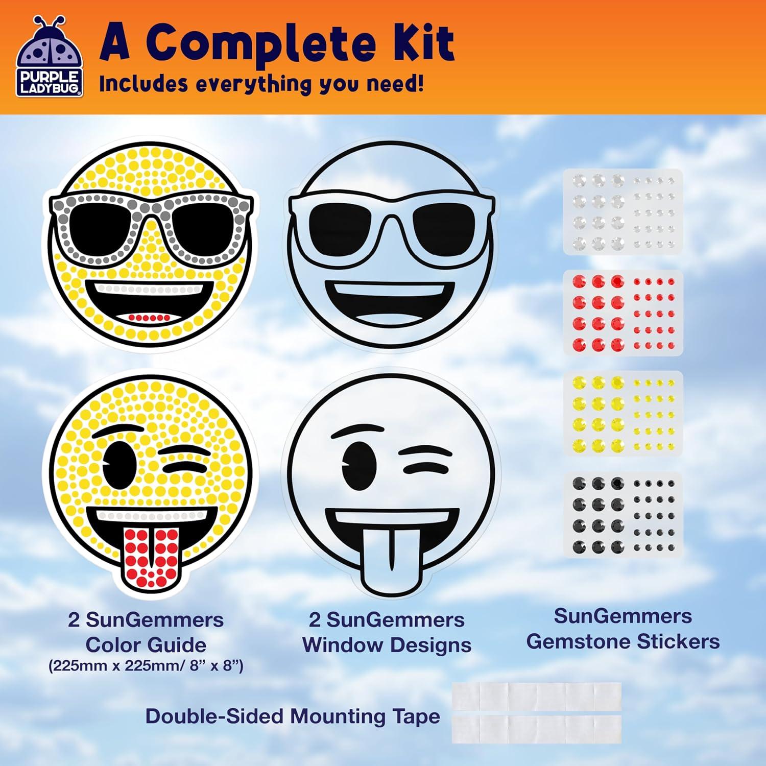 Kit de Arte de Ventana SunGemmers Purple Ladybug - Emoji Cool & Wink