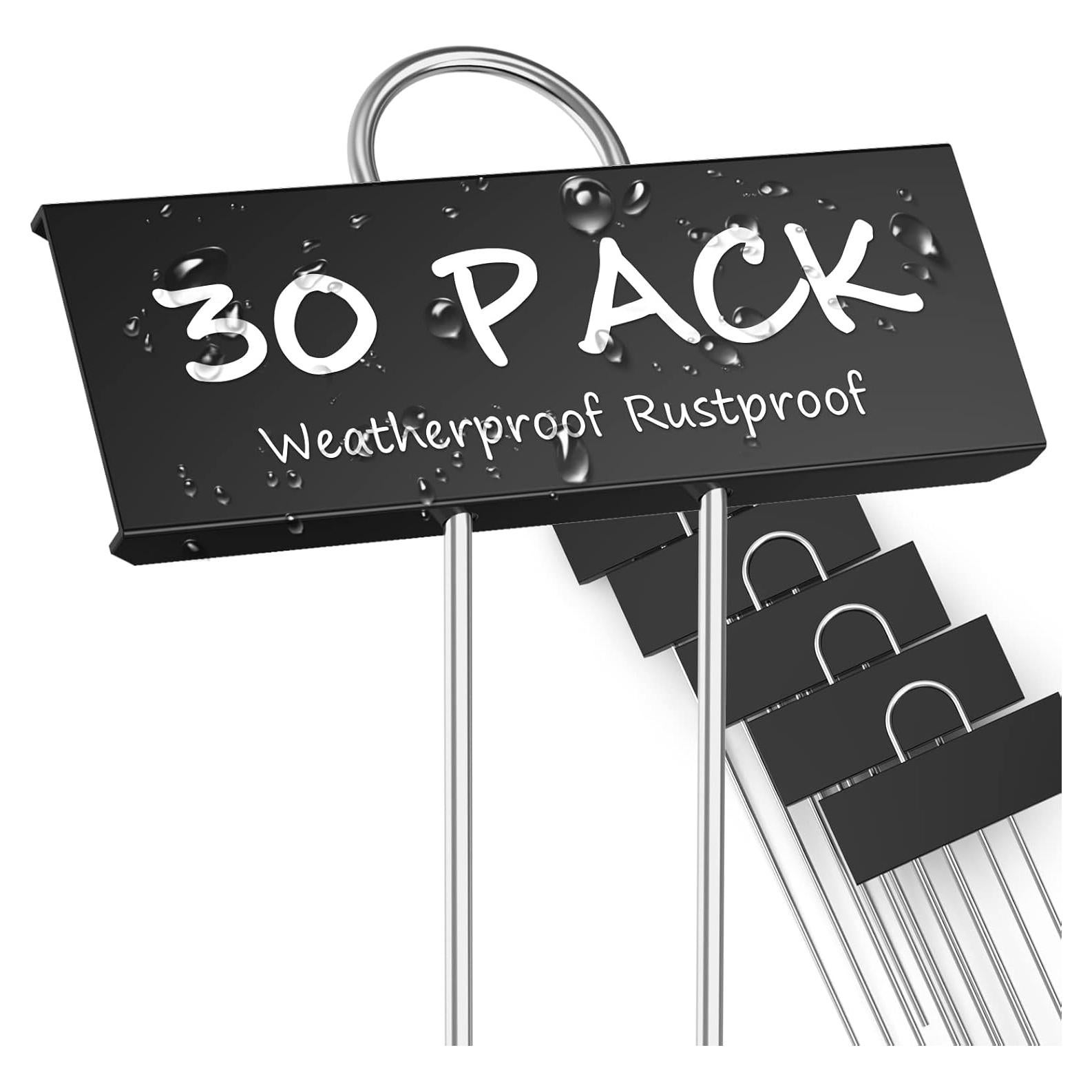 Paquete de 30 Etiquetas de Metal para Jardín STARTOSTAR - Negro