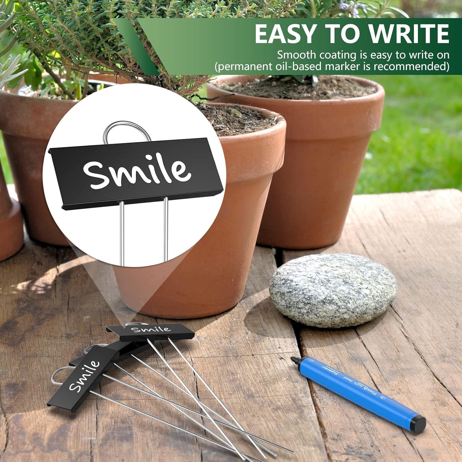 Paquete de 30 Etiquetas de Metal para Jardín STARTOSTAR - Negro