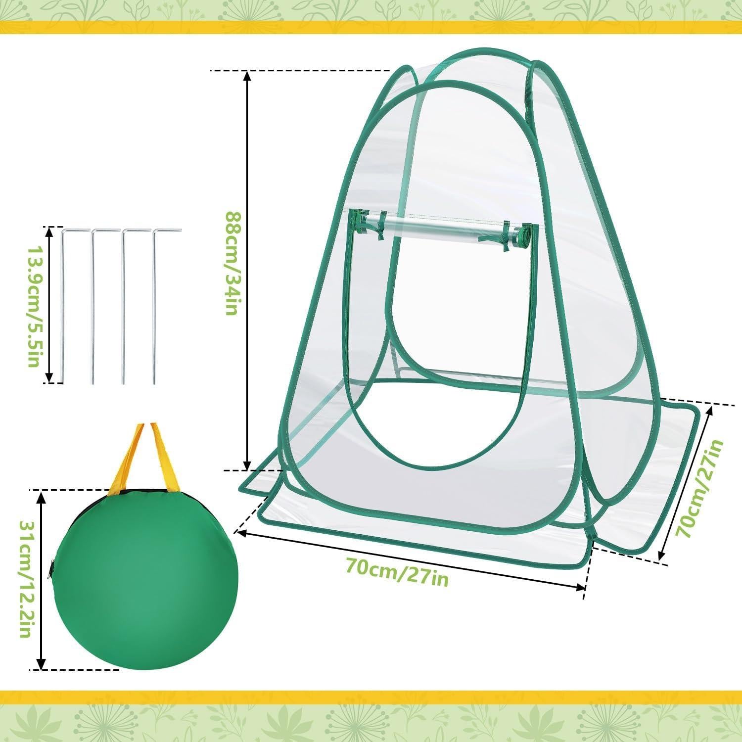 Invernadero Plegable Fuairmee 2-Pack PVC 70x70x80 cm