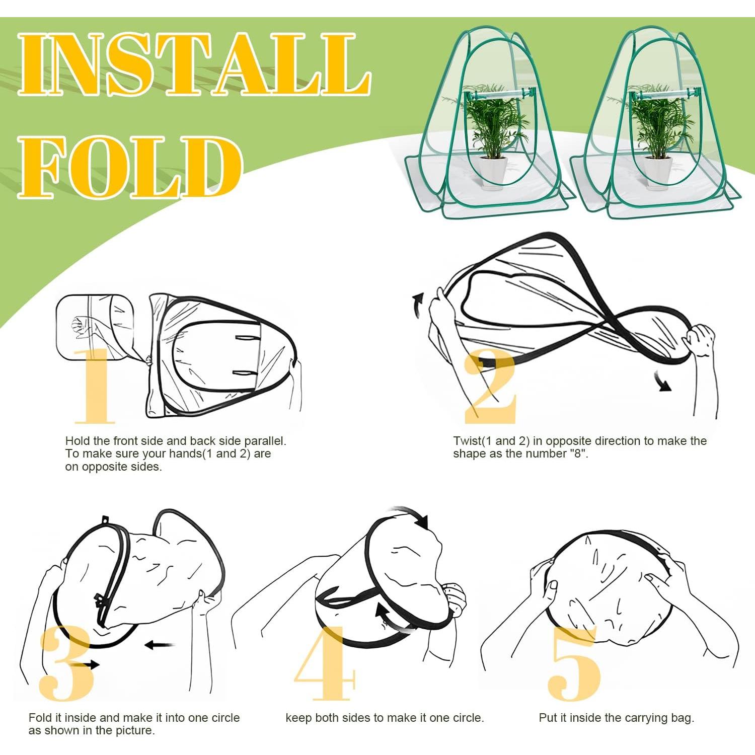 Invernadero Plegable Fuairmee 2-Pack PVC 70x70x80 cm