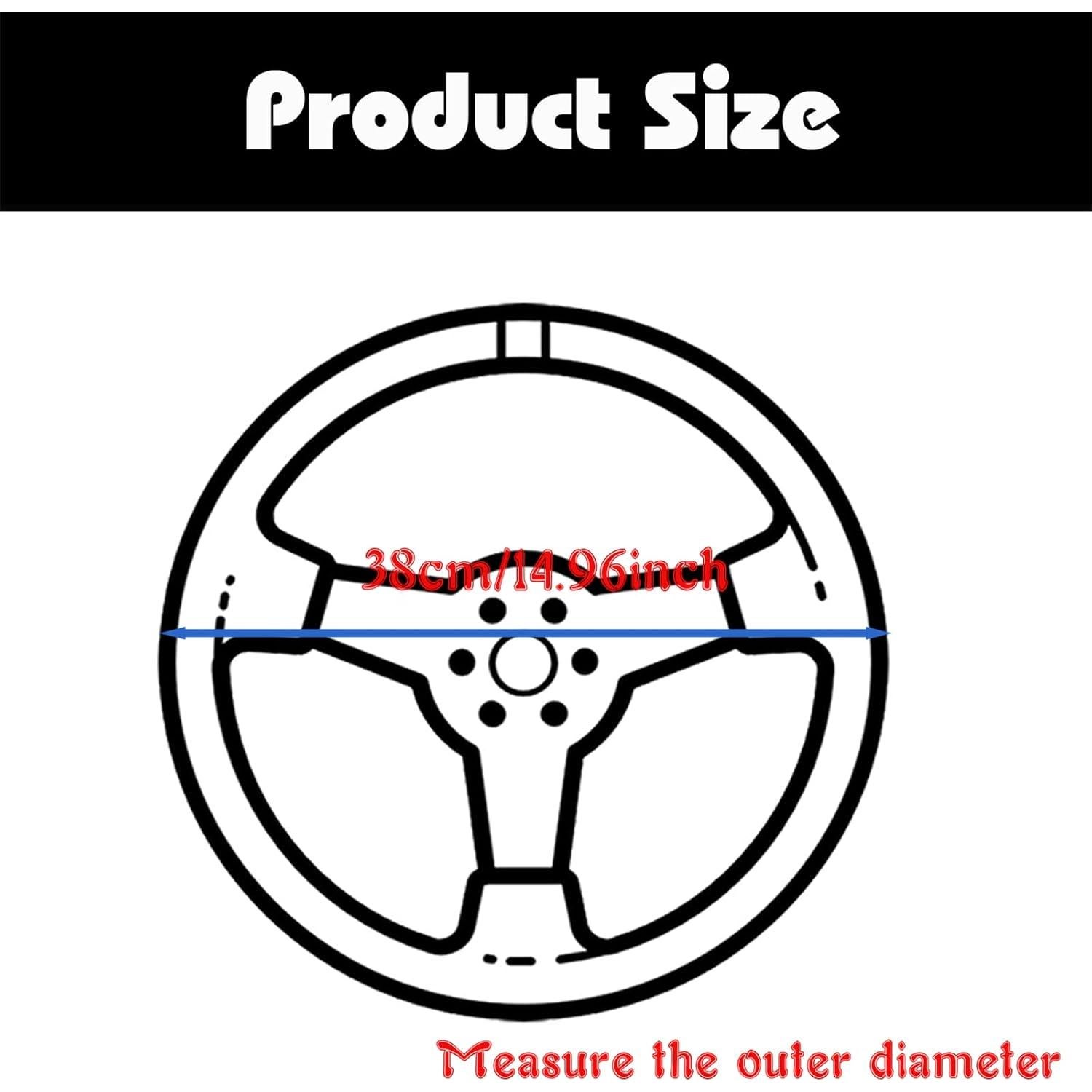 Cubierta de volante esponjosa YUNXNYC 38cm Negro para auto