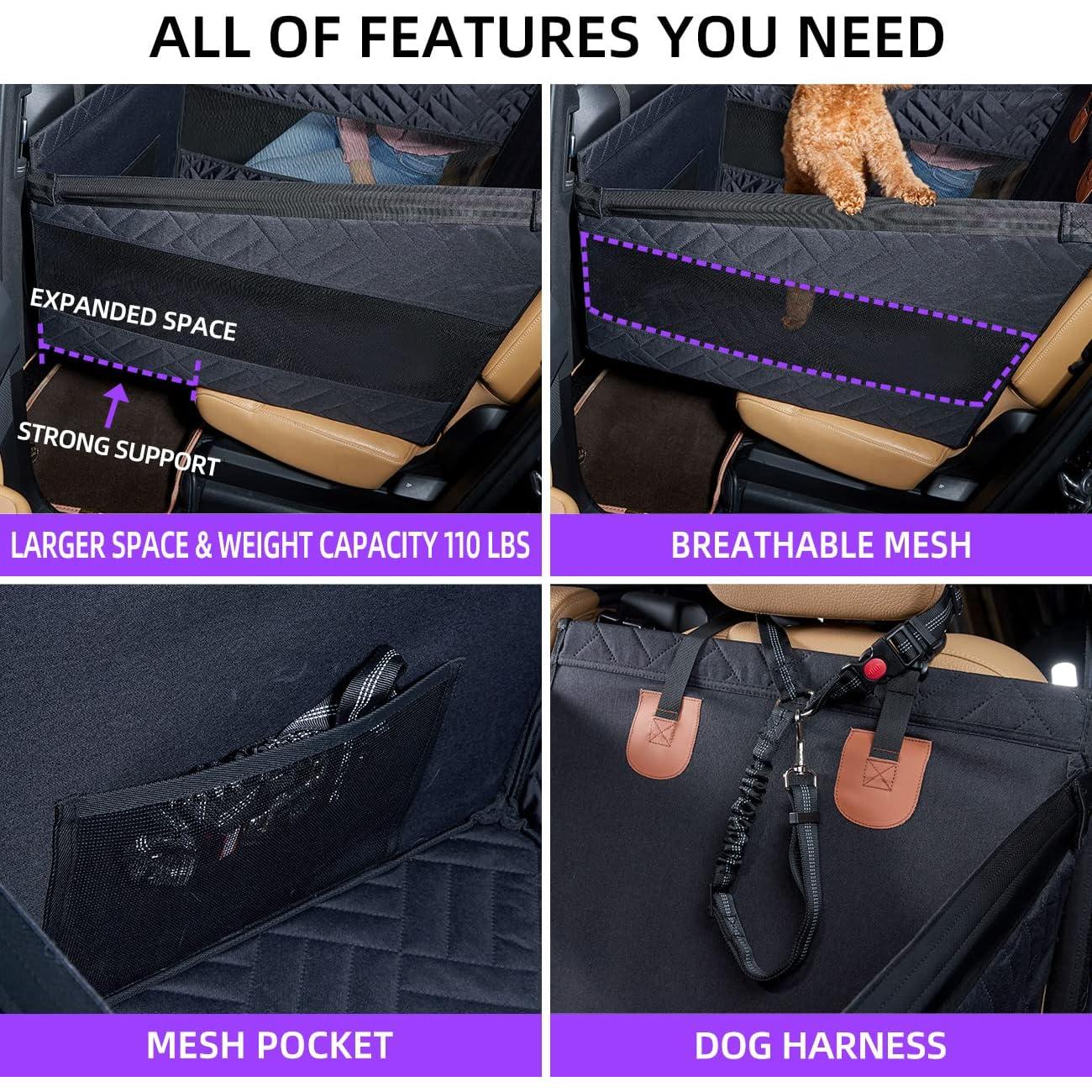 Asiento de Coche para Perros TKYZ Negro Pequeño Impermeable