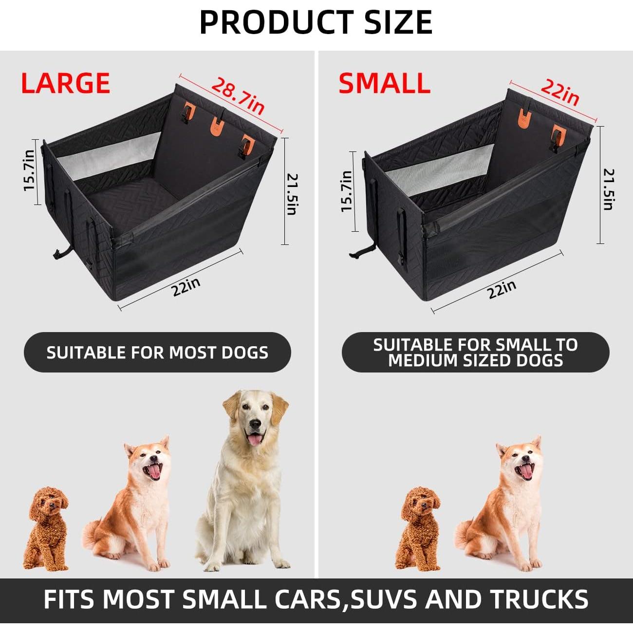 Asiento de Coche para Perros TKYZ Negro Pequeño Impermeable