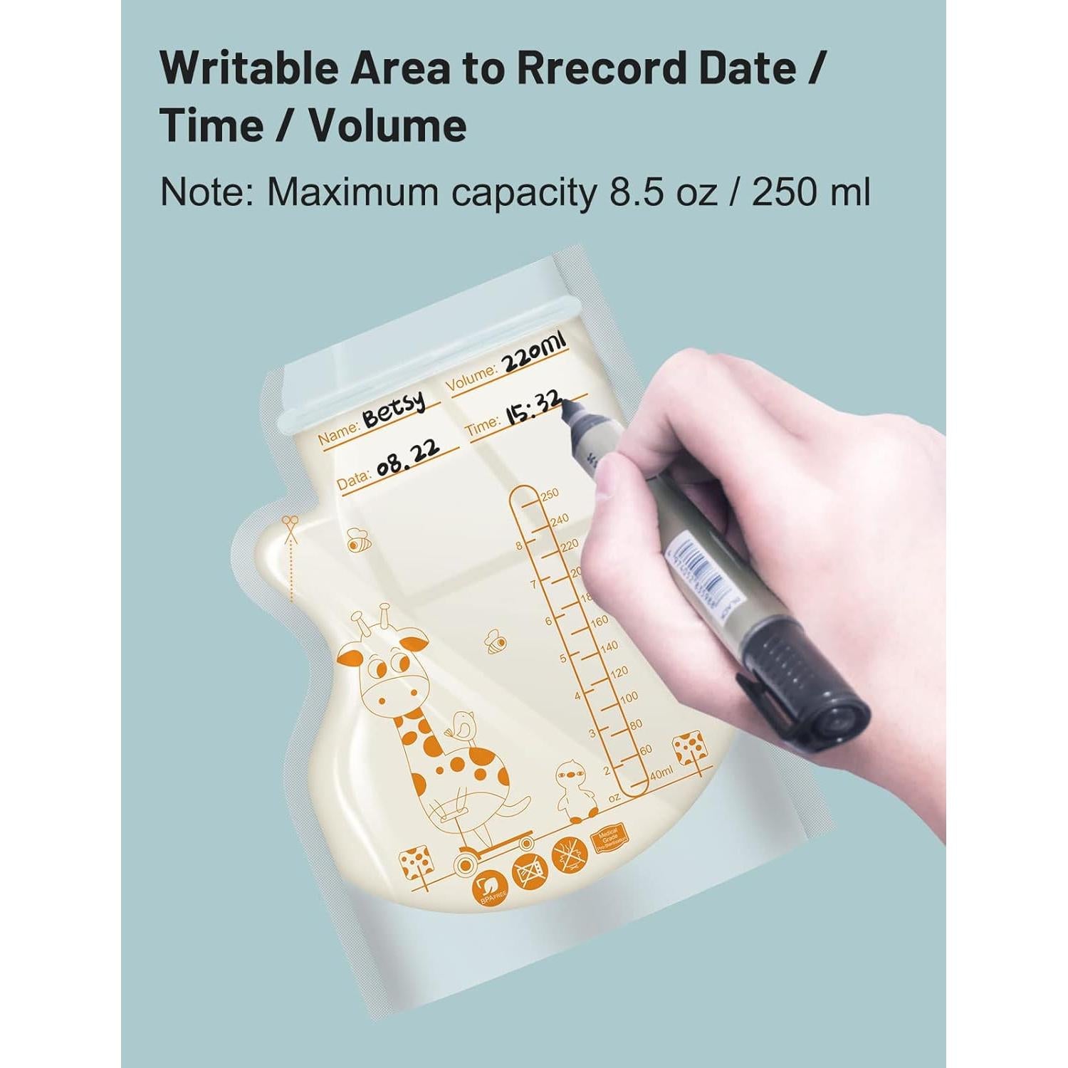 Bolsas de Almacenamiento de Leche Materna Mumgaroo 250ml 40 Pcs