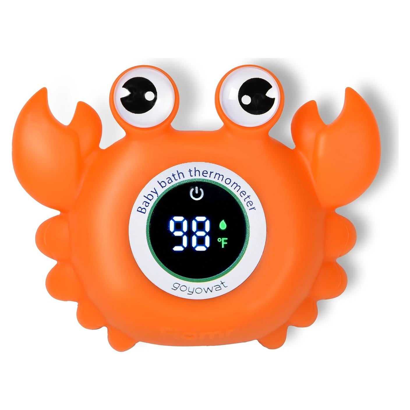 Termómetro de Baño para Bebés GOYOWAT Cangrejo Naranja LED