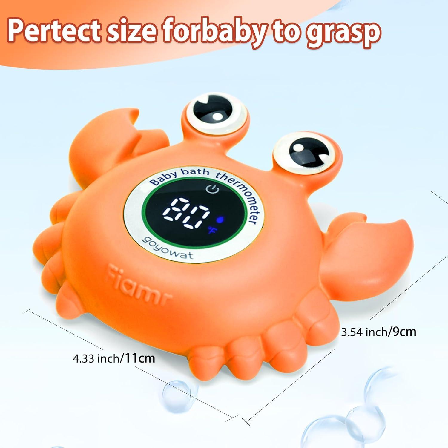 Termómetro de Baño para Bebés GOYOWAT Cangrejo Naranja LED