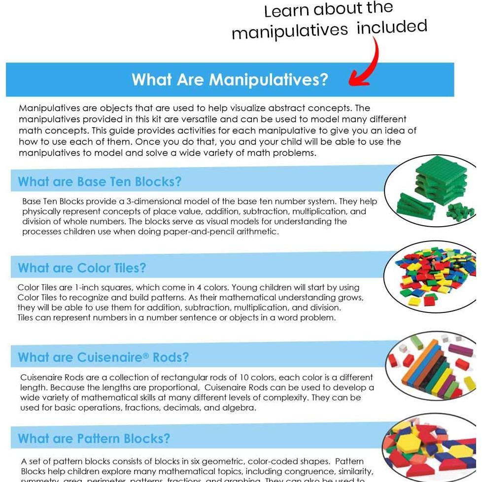 Kit de Manipulativos Matemáticos hand2mind 93538 para K-2, 292 Piezas