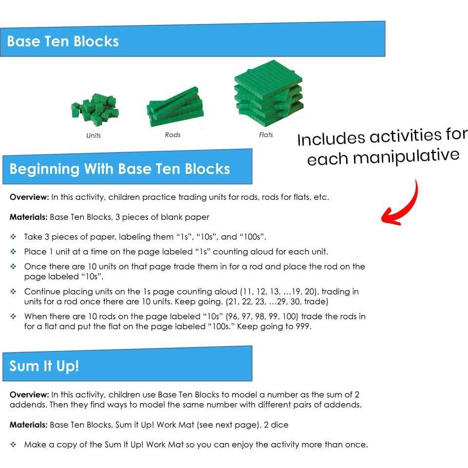 Kit de Manipulativos Matemáticos hand2mind 93538 para K-2, 292 Piezas