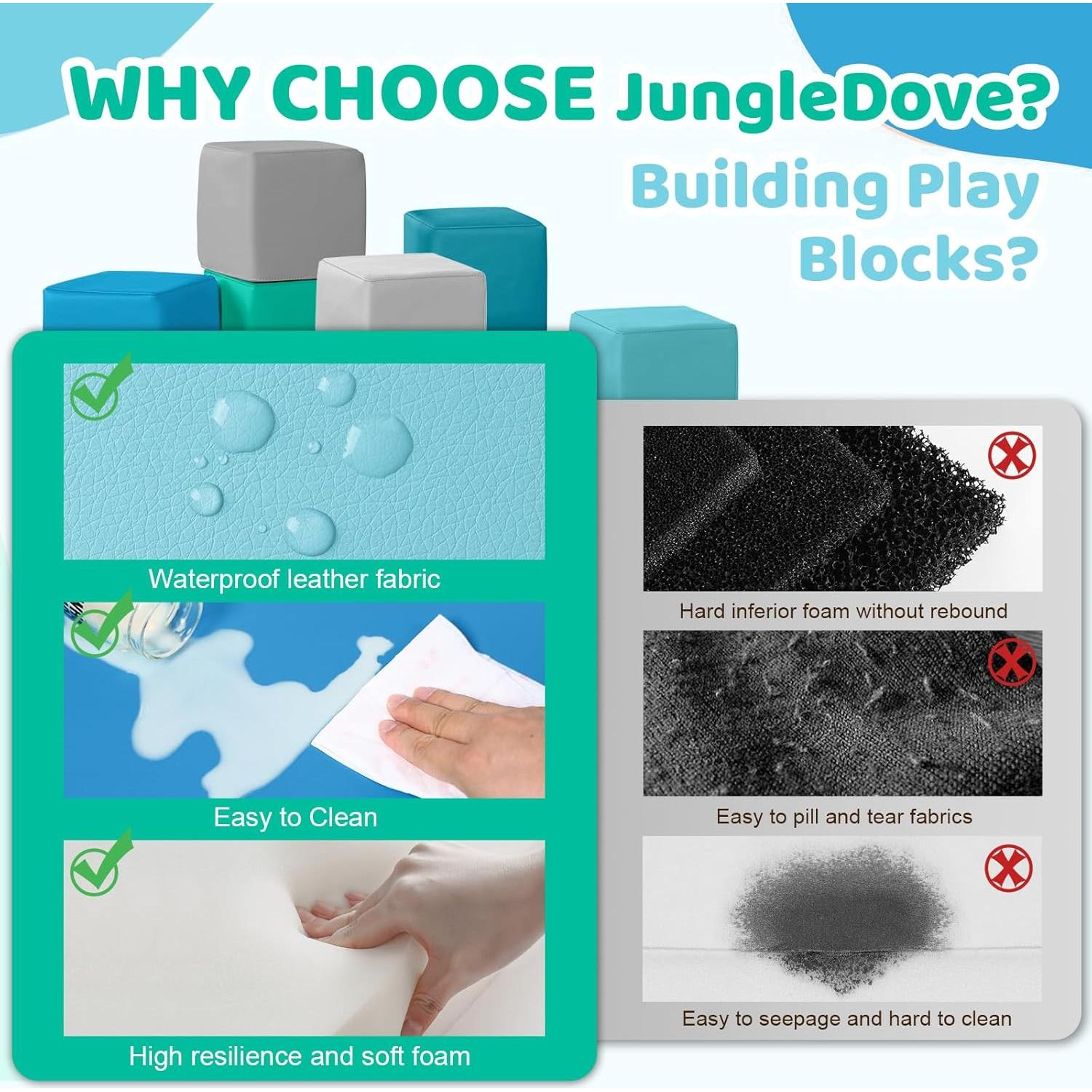 Bloques de Espuma Suave JungleDove 6 Piezas para Niños