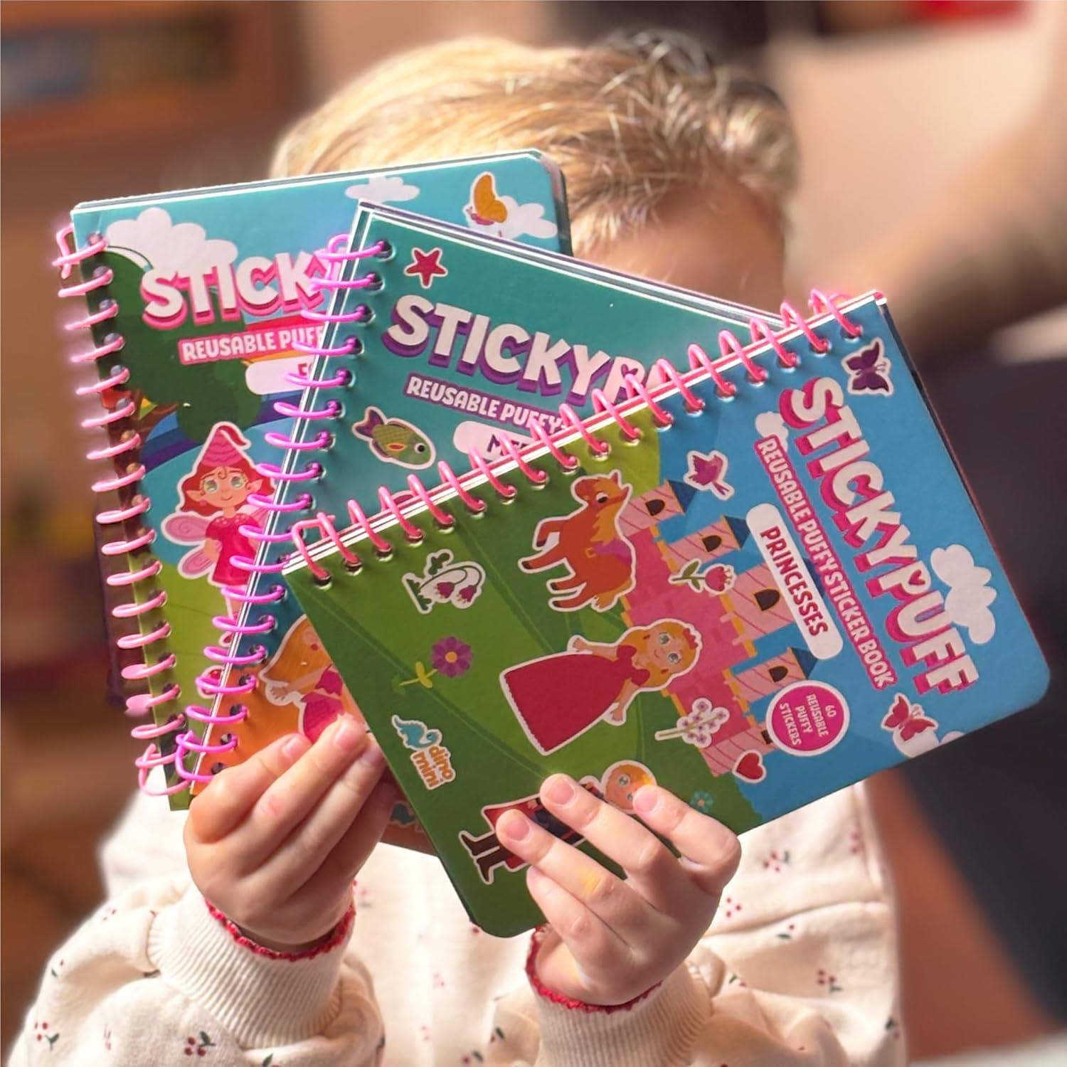 Paquete Stickypuff - 3 Libros de Stickers Esponjosos Reutilizables