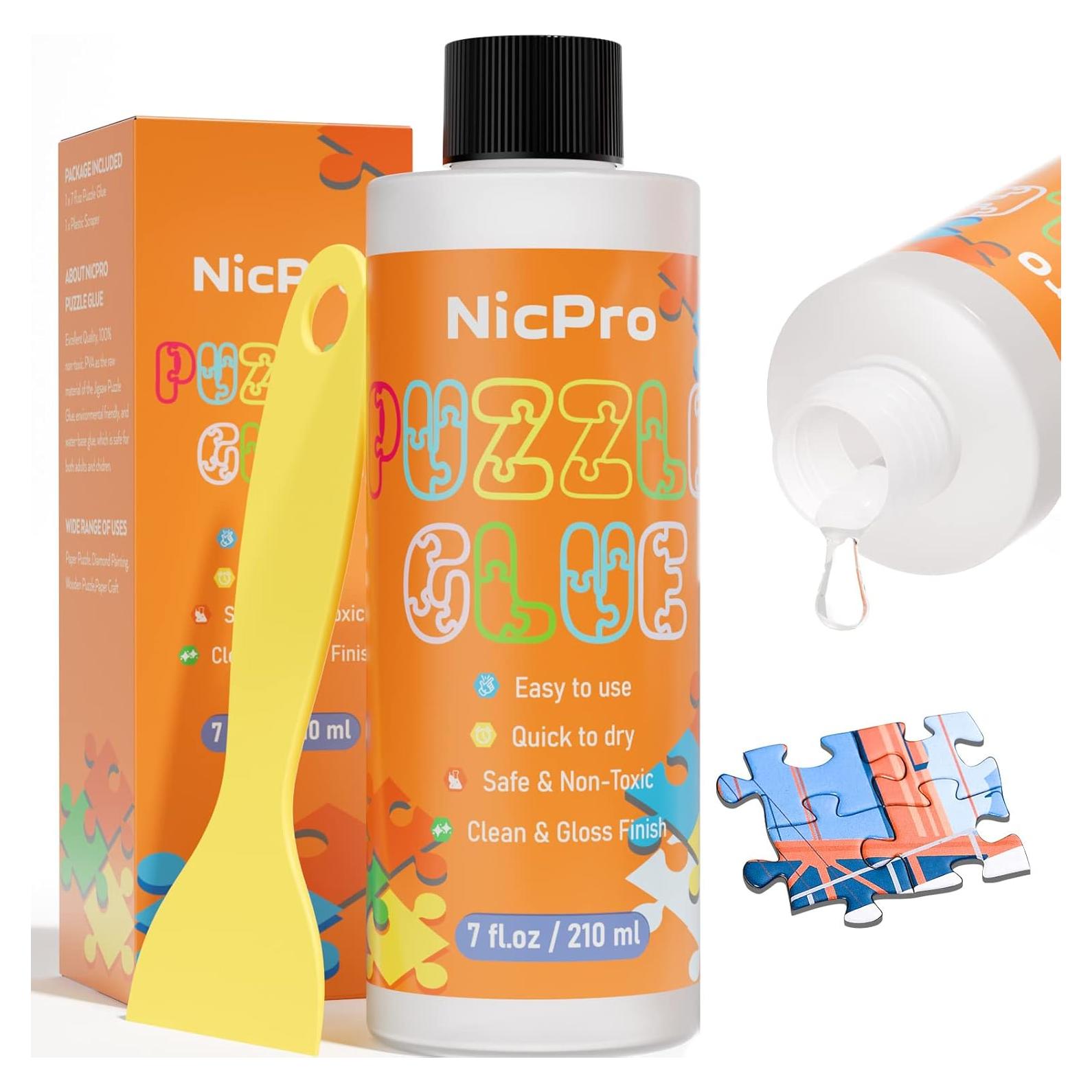 Pegamento para Rompecabezas Nicpro 210ml, Secado Rápido, No Tóxico
