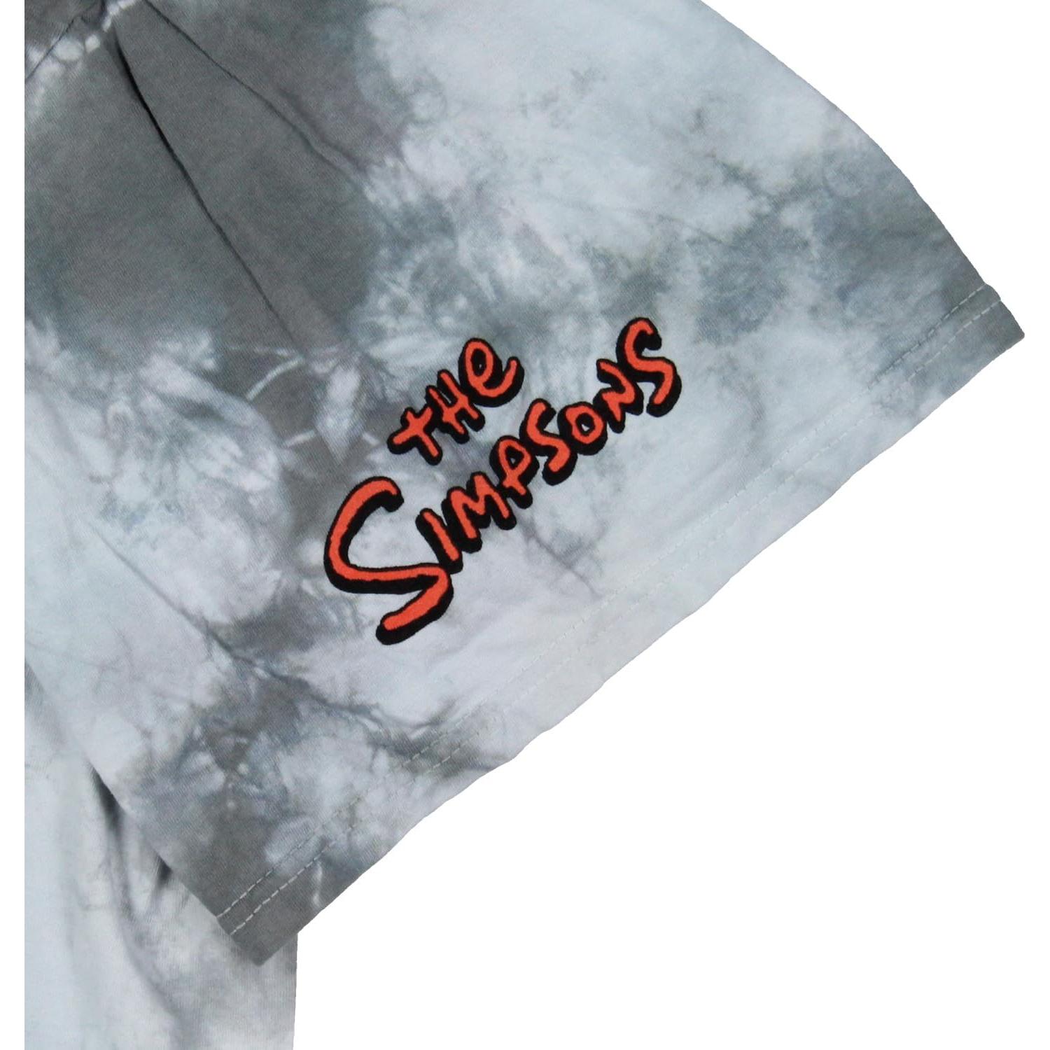 Camiseta gráfica Los Simpsons para hombres 3XL tie-dye gris