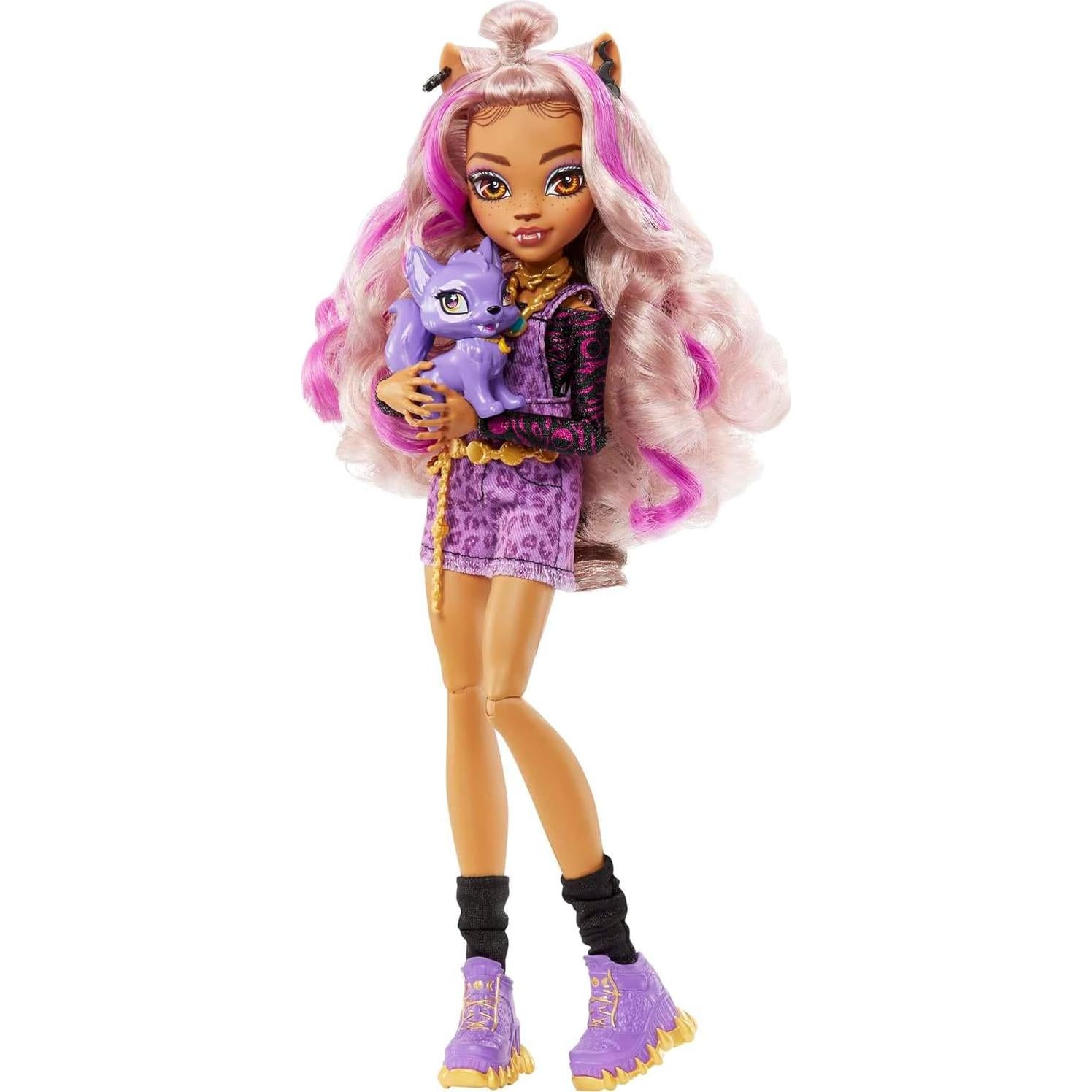 Muñeca Clawdeen Wolf Monster High con accesorios y mascota