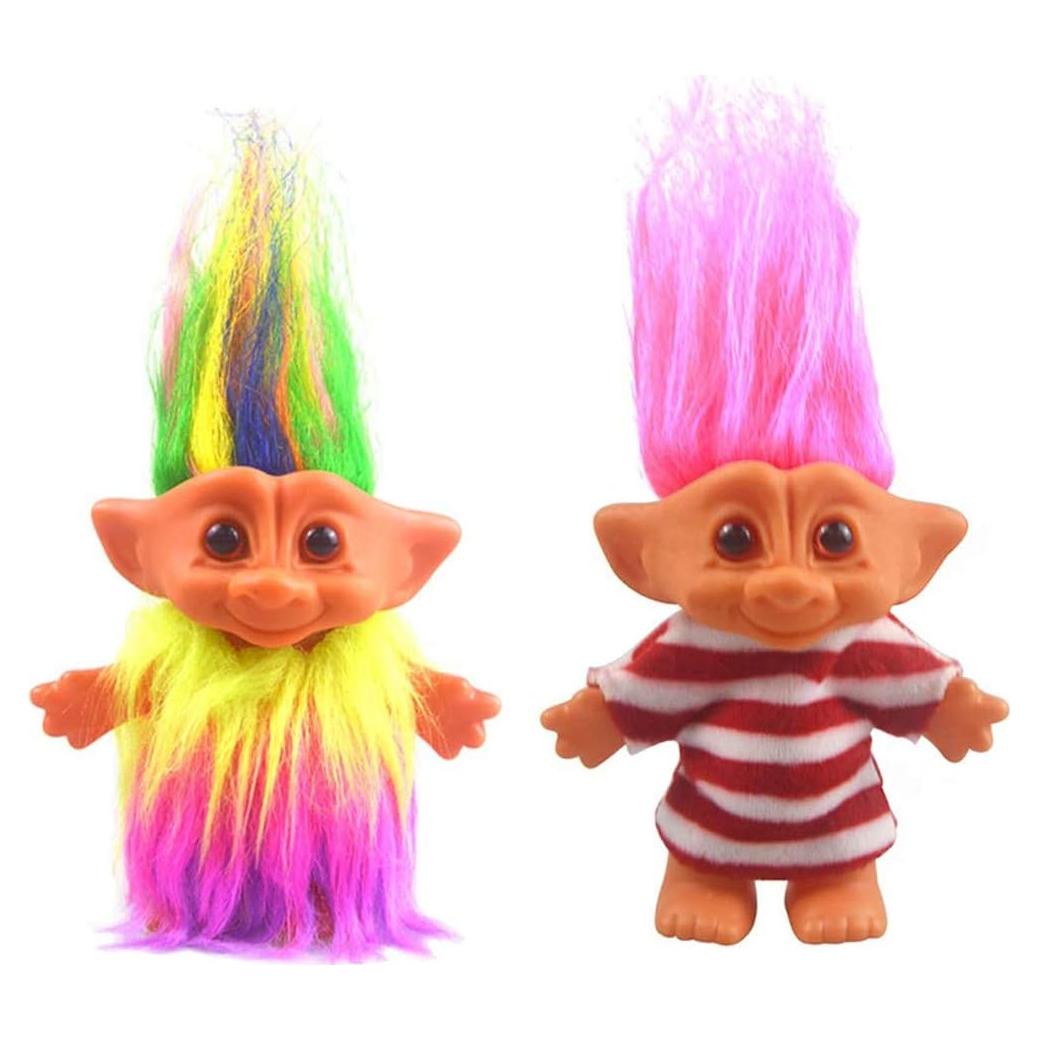 Muñecas Troll Vintage TUOISI 19.05 cm 2 Piezas Arcoíris y Rojo
