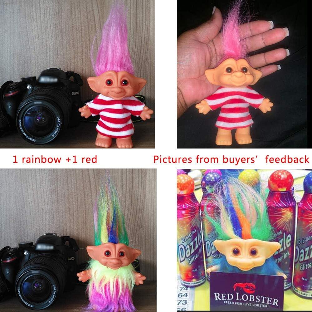 Muñecas Troll Vintage TUOISI 19.05 cm 2 Piezas Arcoíris y Rojo
