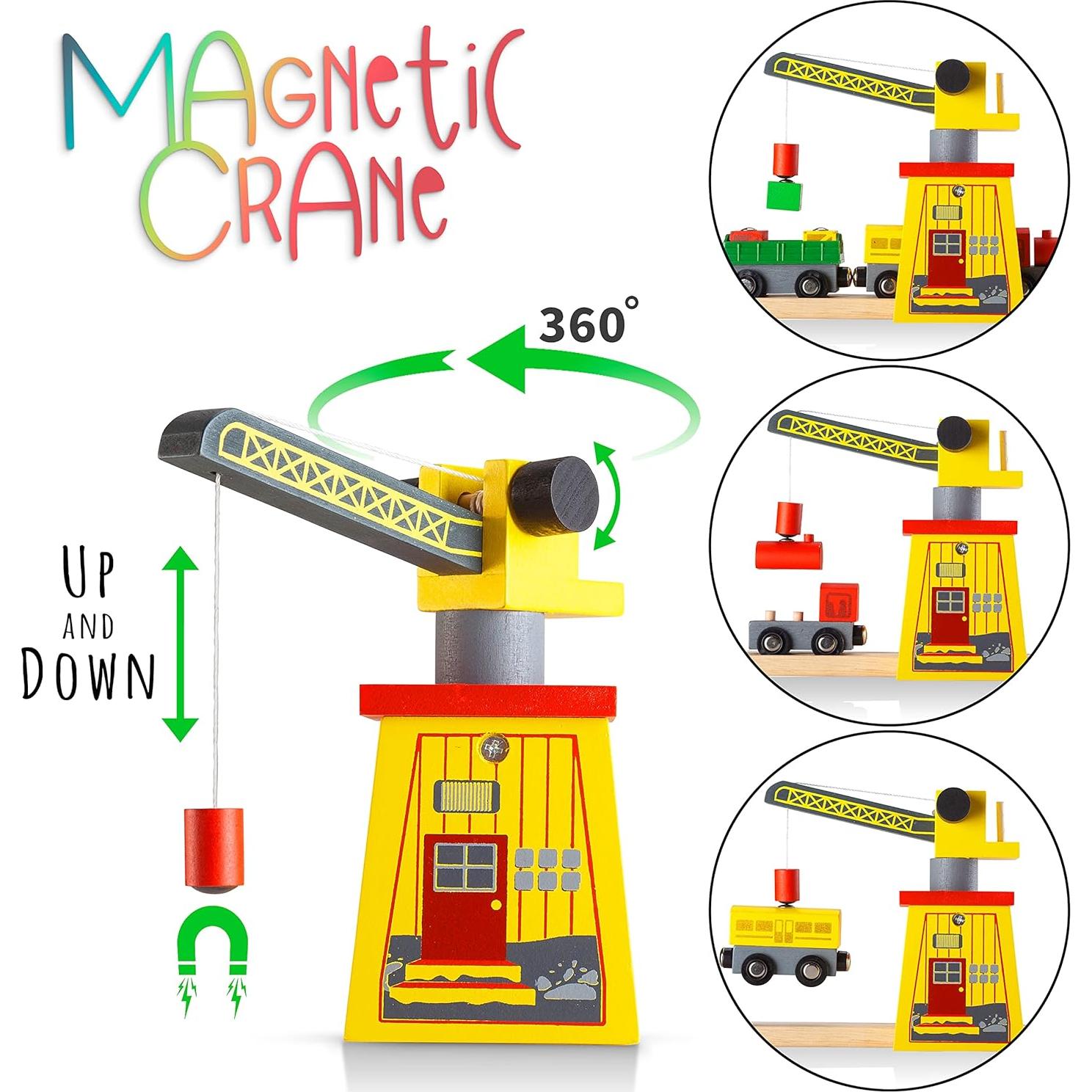 Juego de Tren de Madera KipiPol - 38 Piezas para Niños 3+