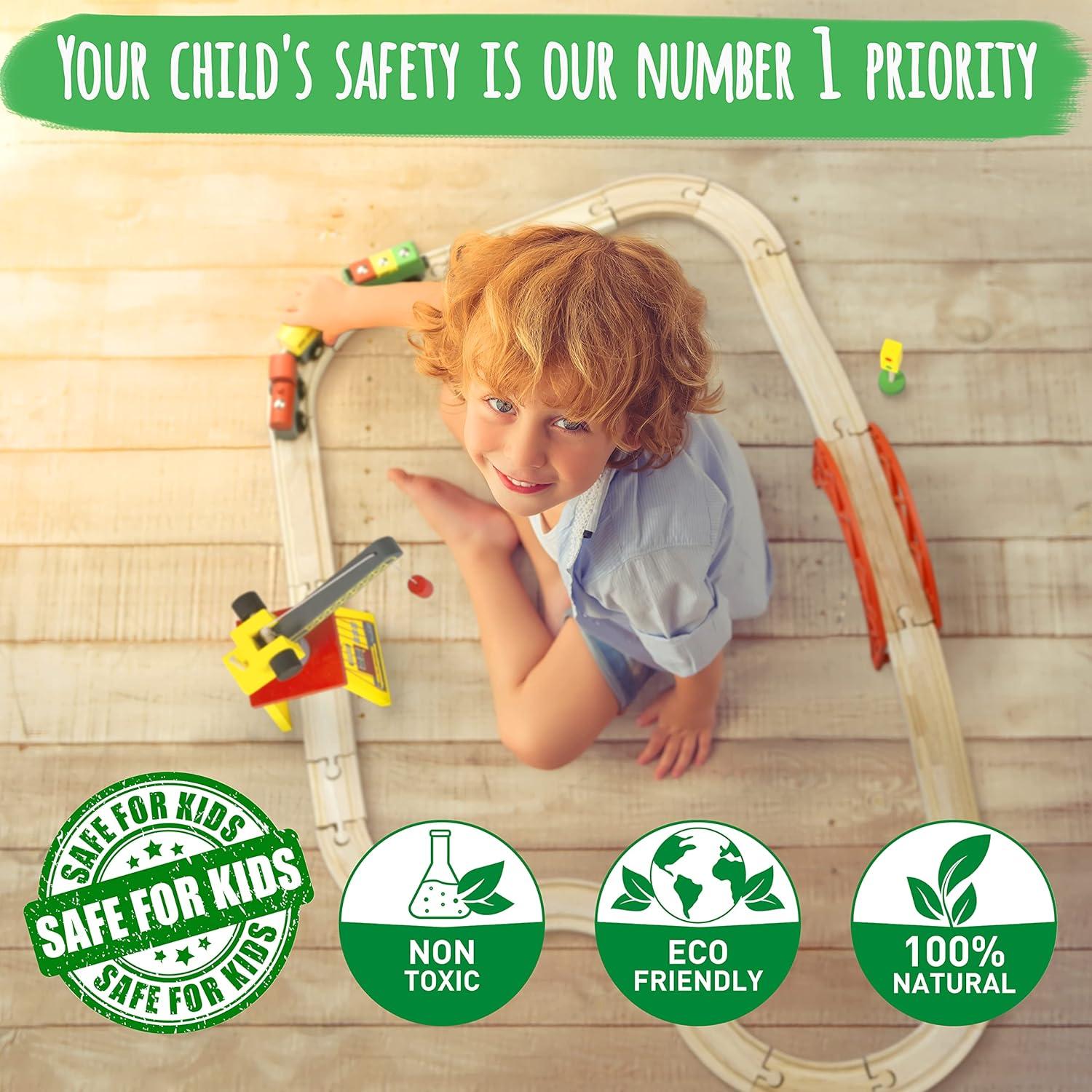 Juego de Tren de Madera KipiPol - 38 Piezas para Niños 3+