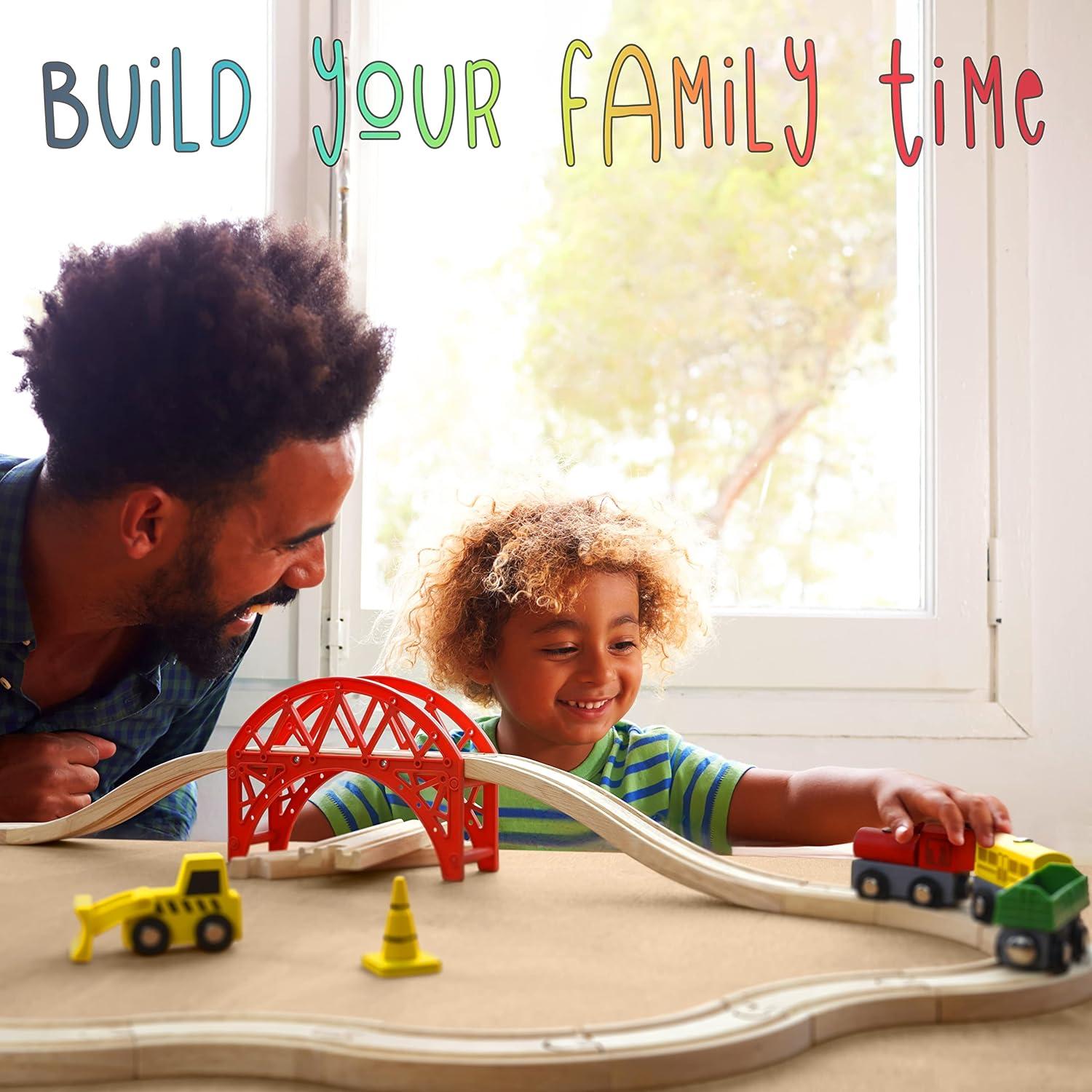 Juego de Tren de Madera KipiPol - 38 Piezas para Niños 3+