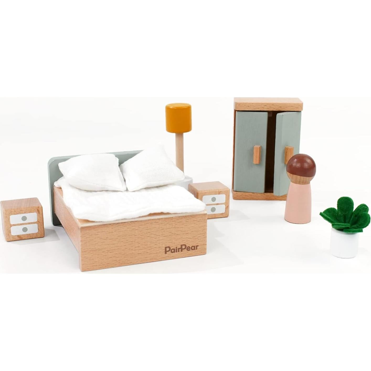 Juego de Muebles de Casa de Muñecas PairPear - 35 Piezas de Madera