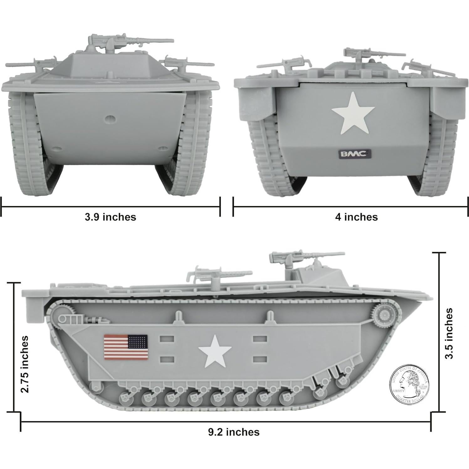 Vehículo Anfibio BMC WW2 Amtrac LVT-2 1:32 Gris
