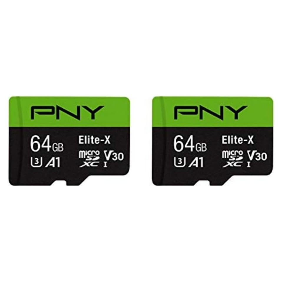 PNY 64GB Elite-X microSDXC 2-Pack Clase 10 U3 V30 100MB/s