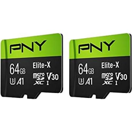 PNY 64GB Elite-X microSDXC 2-Pack Clase 10 U3 V30 100MB/s