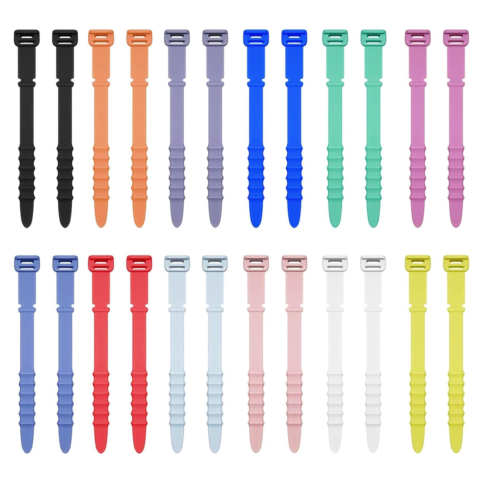 24 Correas de Cable Reutilizables DQDEDIAN 11.43 cm Silicona