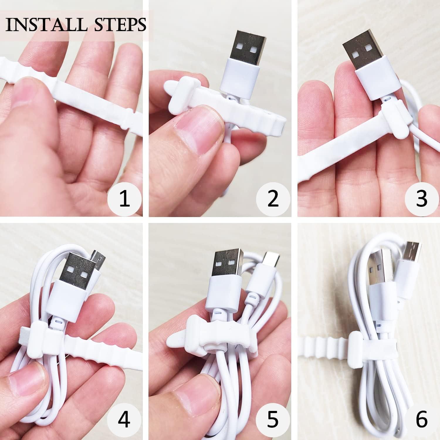 24 Correas de Cable Reutilizables DQDEDIAN 11.43 cm Silicona