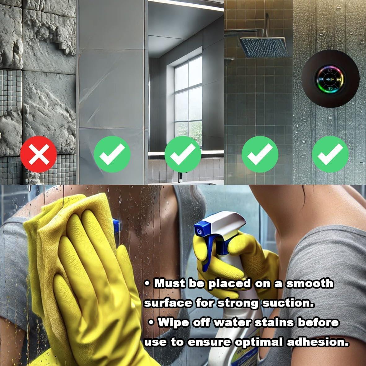 Altavoz Bluetooth Impermeable Luzsco Negro con LED y Ventosa