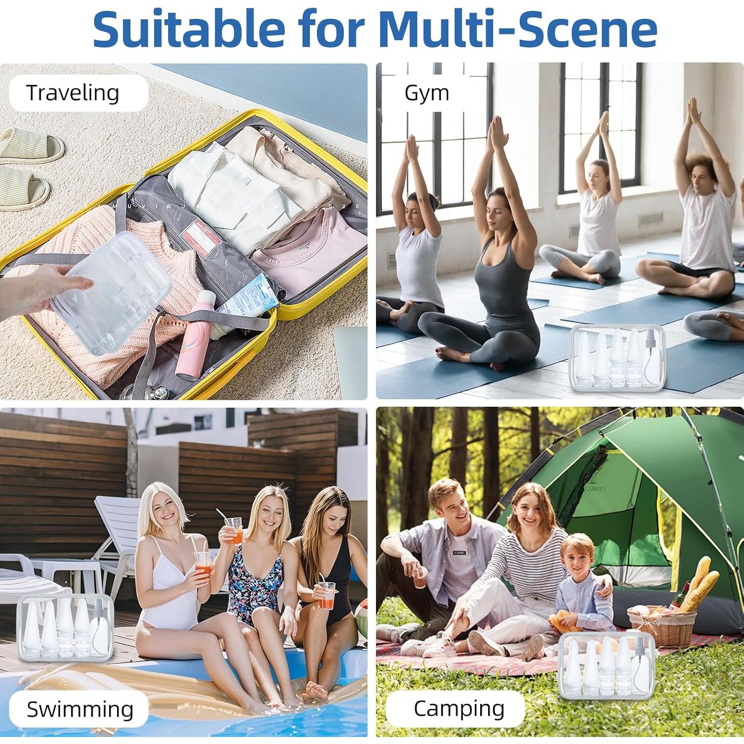 Set de 17 Botellas de Silicona Craftisan Aprobadas por TSA