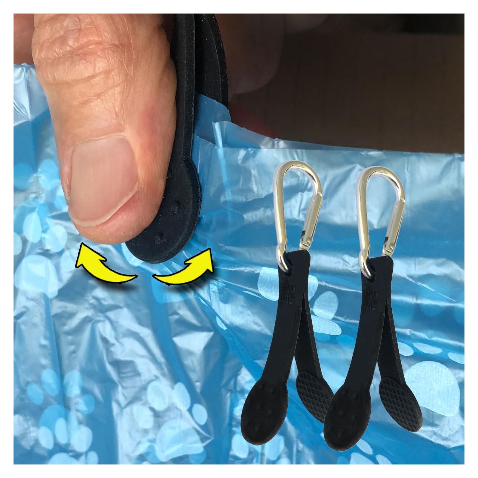 Abridor de bolsas de excremento y supermercado SilenTags - Paquete de 2