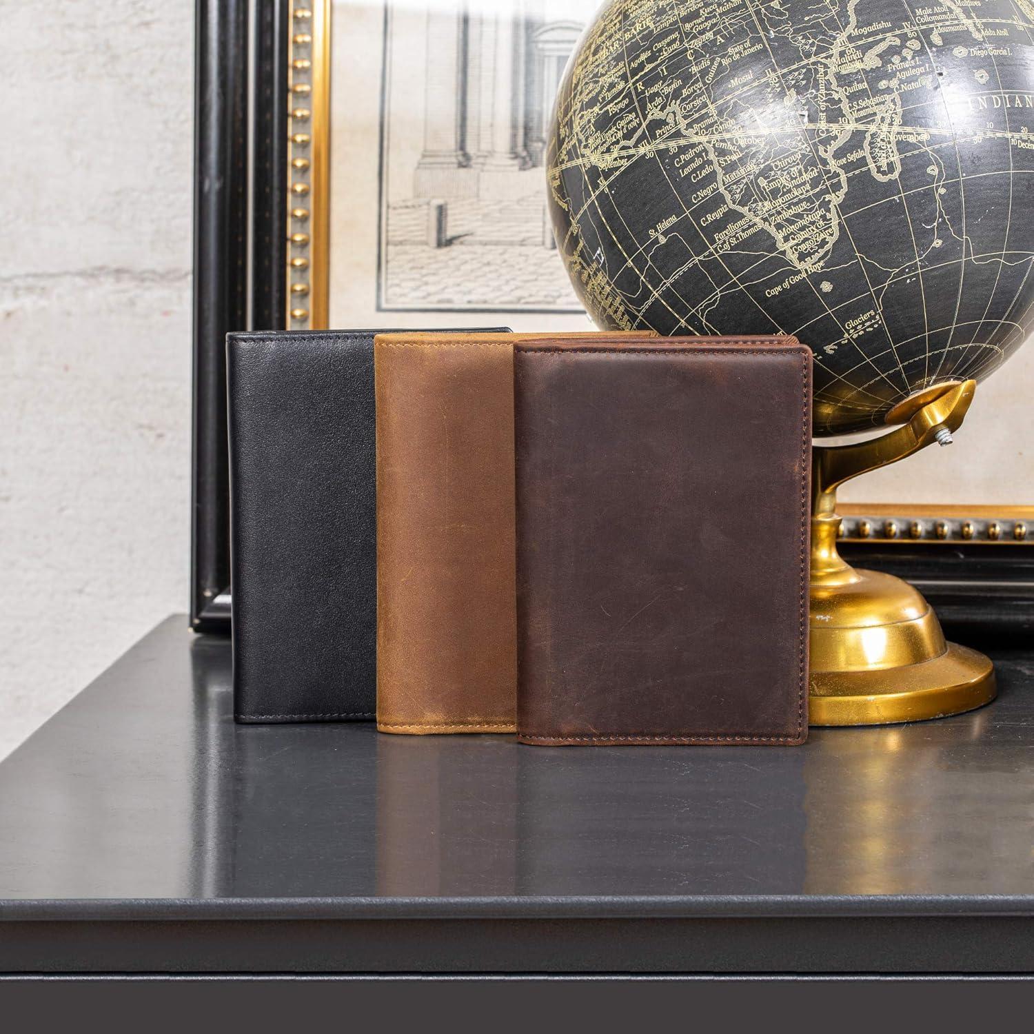 Portafolios de Pasaporte de Cuero RFID Polare Negro