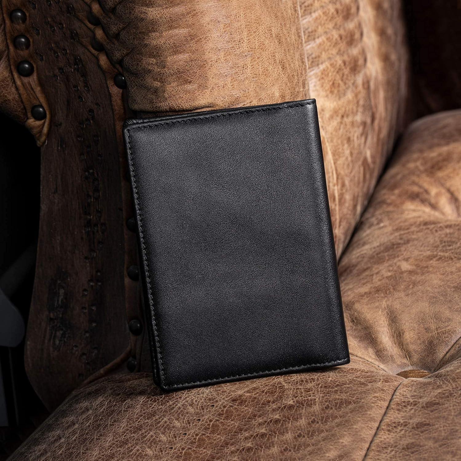 Portafolios de Pasaporte de Cuero RFID Polare Negro