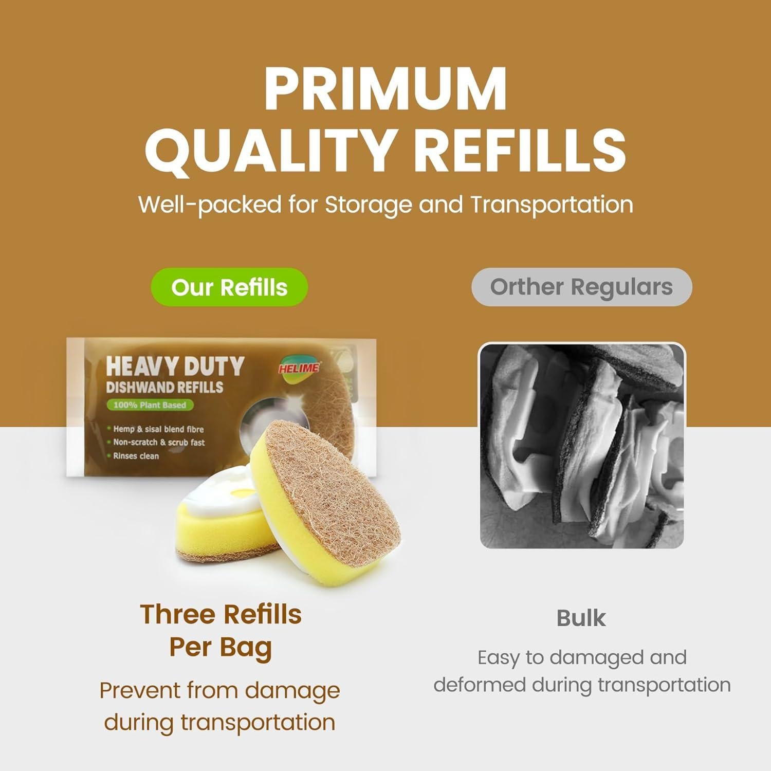 Recargas de Esponja HELIME para Varita de Platos - 6 Piezas