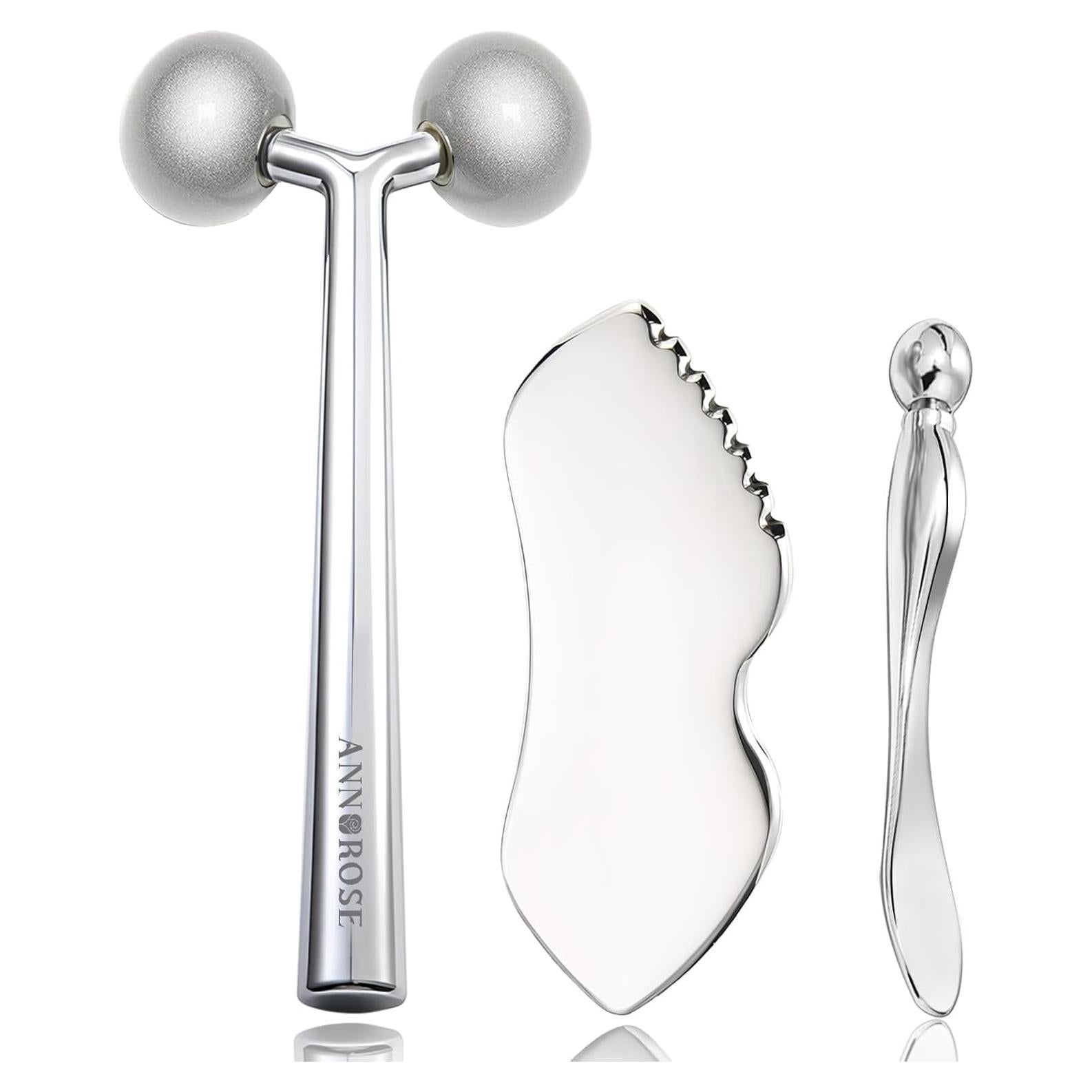 Set de Masaje Facial Acero Inoxidable Annrose 3 en 1