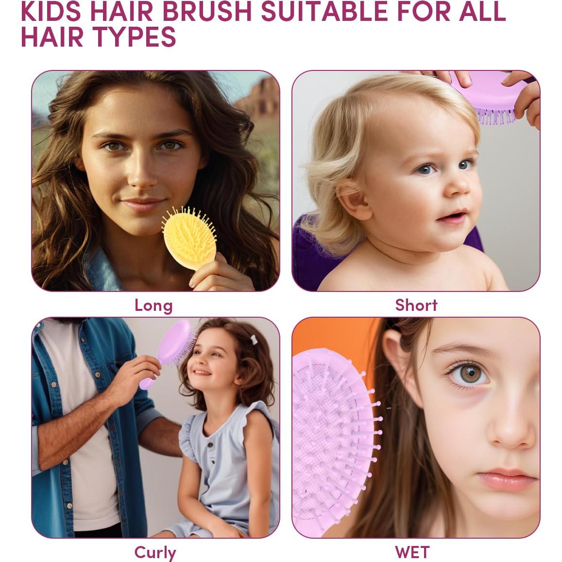 Paquete de 15 Mini Cepillos Desenredantes YOJOR para Cabello