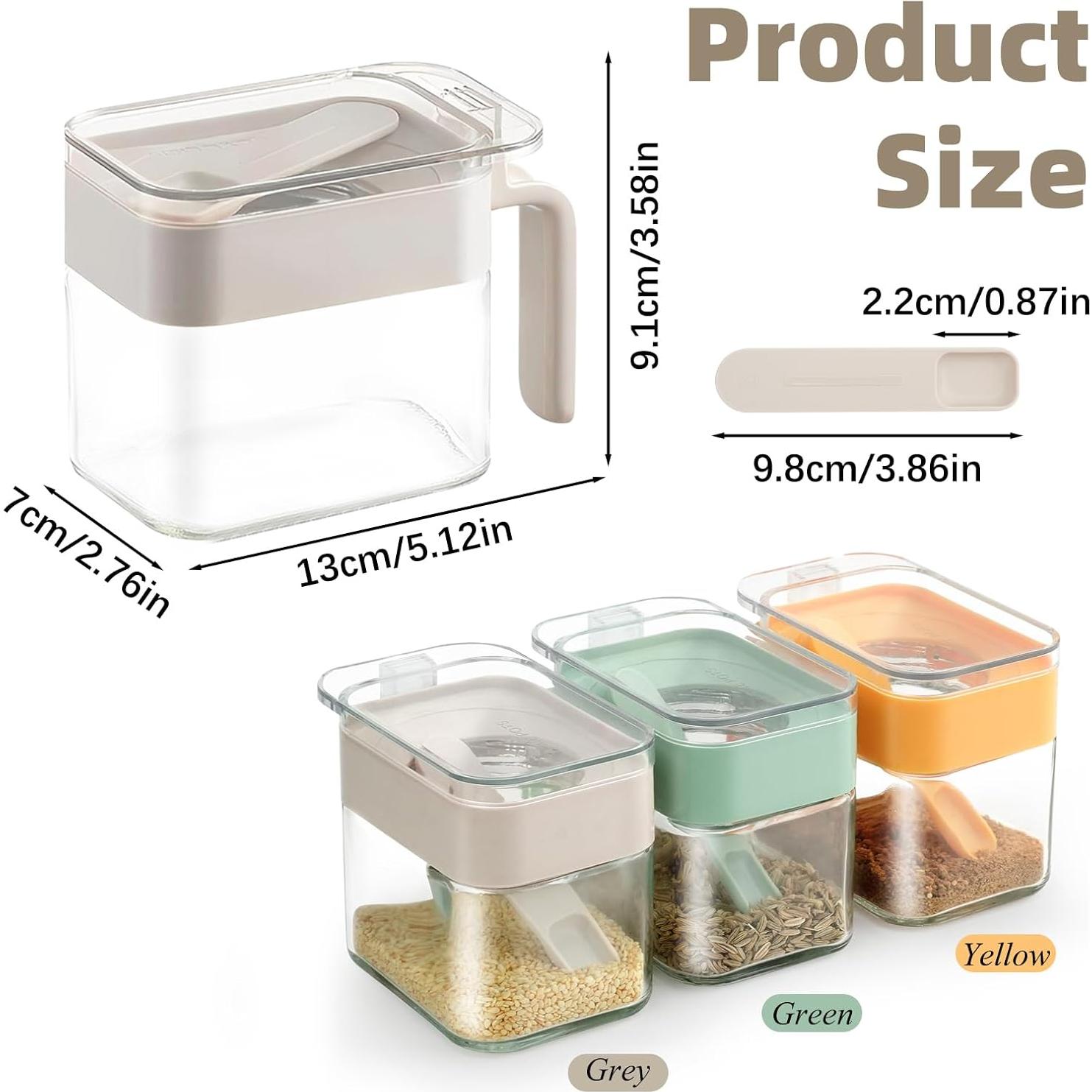 Juego de 3 frascos de vidrio para especias 300ml SHAIDOJIO