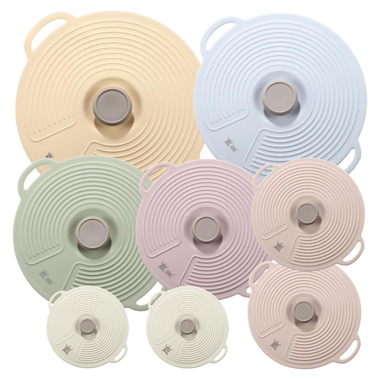 Juego de 8 Tapas de Silicona GUANCI para Tazones y Ollas